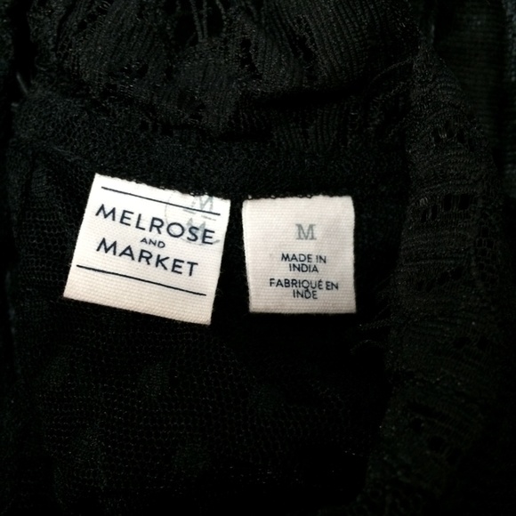 Melrose and Market Black Velvet Sheer Dot Blouse - Picture 3 of 6